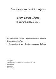 Dokumentation des Pilotprojekts Eltern-Schule ... - RAA Bielefeld