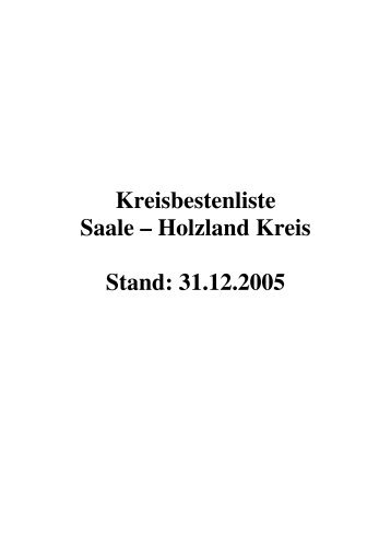 Kreisbestenliste Saale-Holzland-Kreis - SV Blau WeiÃ BÃ¼rgel