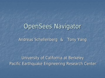 OpenSees Navigator - PEER
