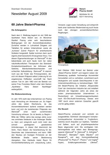 60 Jahre Steierl-Pharma GmbH