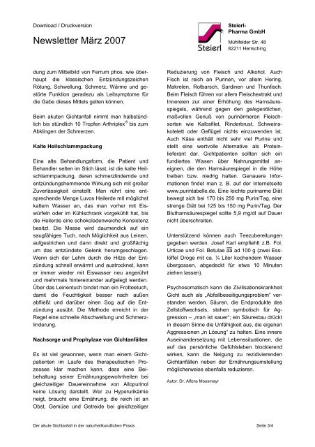 Newsletter März 2007 - Steierl-Pharma GmbH