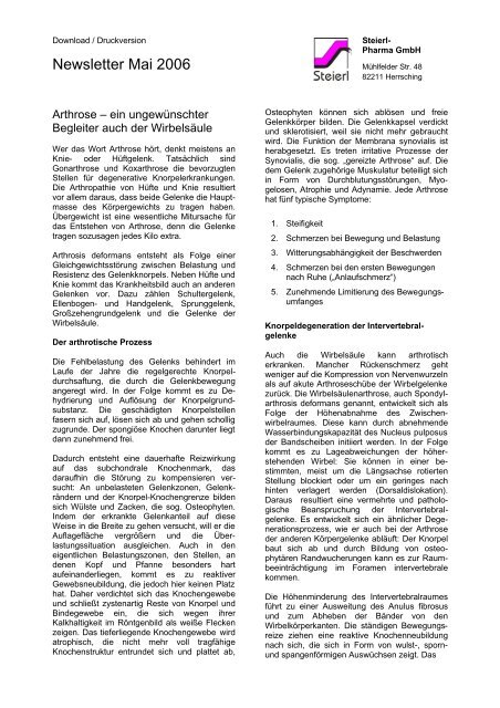 Newsletter Mai 2006 - Steierl-Pharma GmbH
