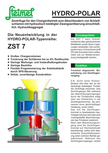 HYDRO-POLAR Zentrifuge für den Chargenbetrieb zum ...