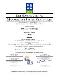 Certificado ISO 14001. Gestión Ambiental - DHL