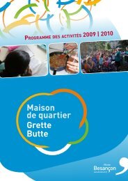 Maison de quartier Grette Butte PROGRAMME - Culture-besancon.fr