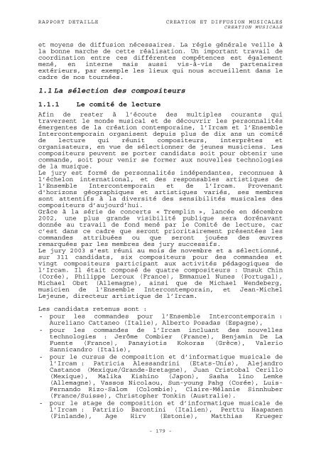 RAPPORT D'ACTIVITÃ 2003 - WWW Ircam