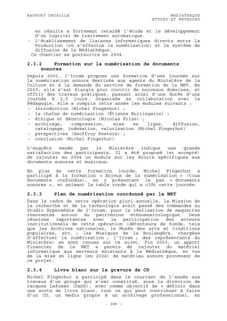 RAPPORT D'ACTIVITÃ 2003 - WWW Ircam