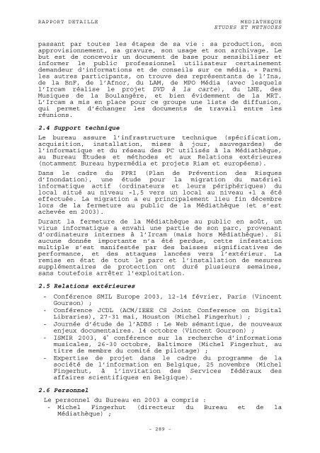 RAPPORT D'ACTIVITÃ 2003 - WWW Ircam