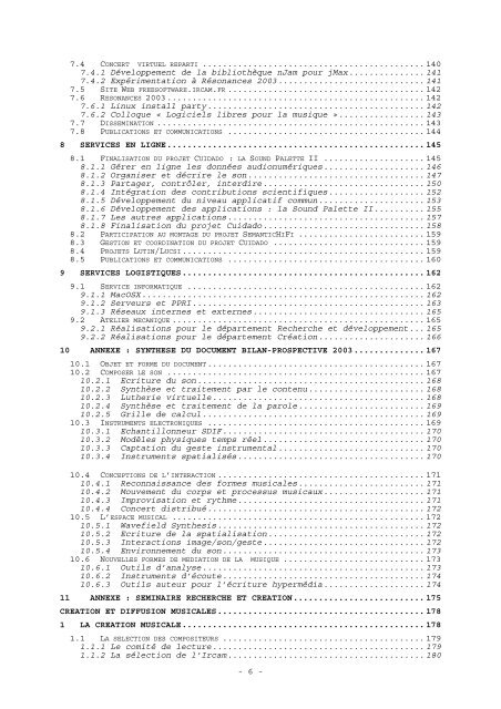 RAPPORT D'ACTIVITÃ 2003 - WWW Ircam