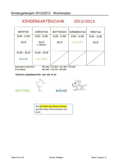 Infoheft 2012/2013 - Aefligen