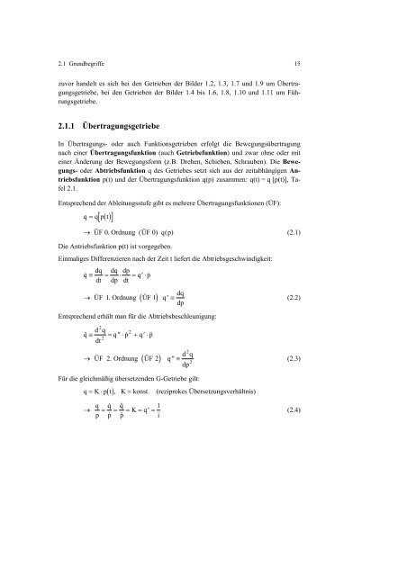 Einführung in die Getriebelehre