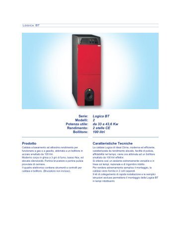 Caldaia IDEAL CLIMA Logica BT - Certificazione energetica edifici