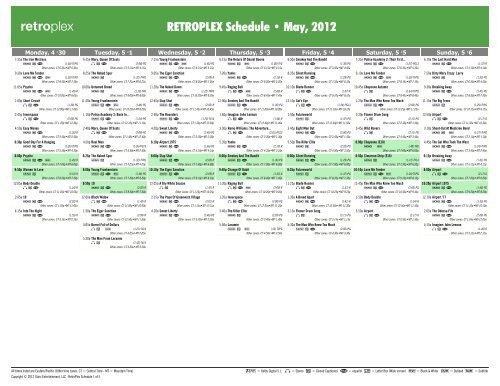 RETROPLEX Schedule - May, 2012 - Starz RETROPLEX Schedule - May, 2012 - Starz