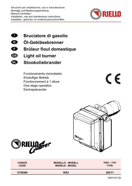 Bruciatore di gasolio Öl-Gebläsebrenner Brûleur fioul ... - Riello