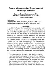 Swami Vivekananda's Experience of Nirvikalpa Samadhi - Vedanta