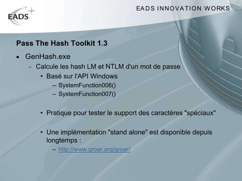 Pass The Hash Toolkit 1.3 - OSSIR