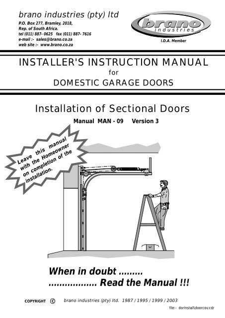 Door Installation - Brano Industries