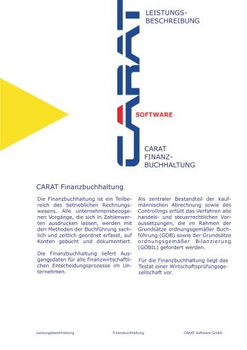 Leistungsbeschreibung CARAT Finanzbuchhaltung