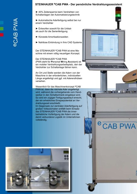 eCAB PWA - Steinhauer Elektromaschinen AG
