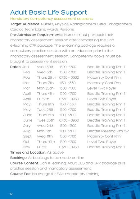 calendar and handbook - Sydney Adventist Hospital