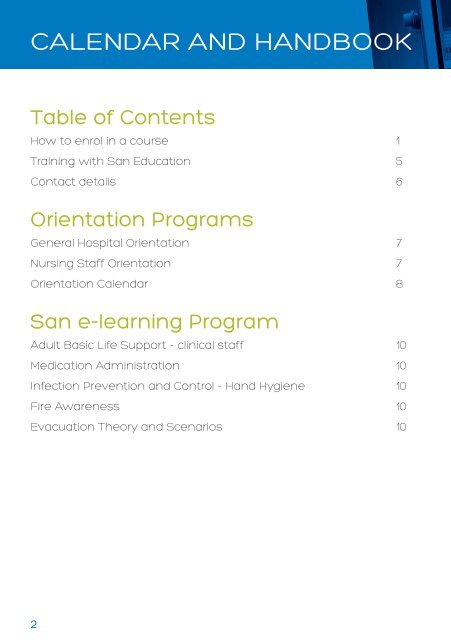 calendar and handbook - Sydney Adventist Hospital