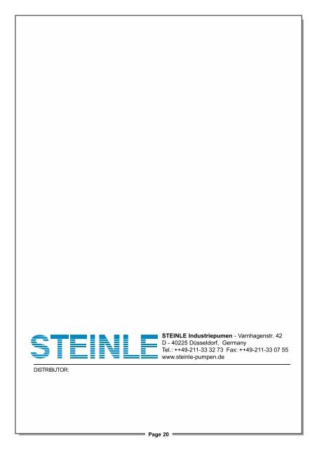 TF PE englisch - Steinle Industriepumpen GmbH