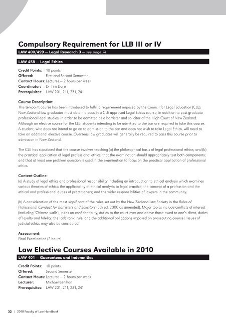 Faculty of Law Undergraduate Handbook - Faculty of Law - The ...