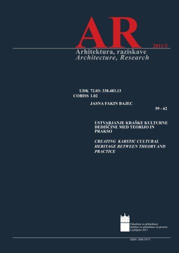 Jasna Fakin Bajec - Fakulteta za arhitekturo - Univerza v Ljubljani