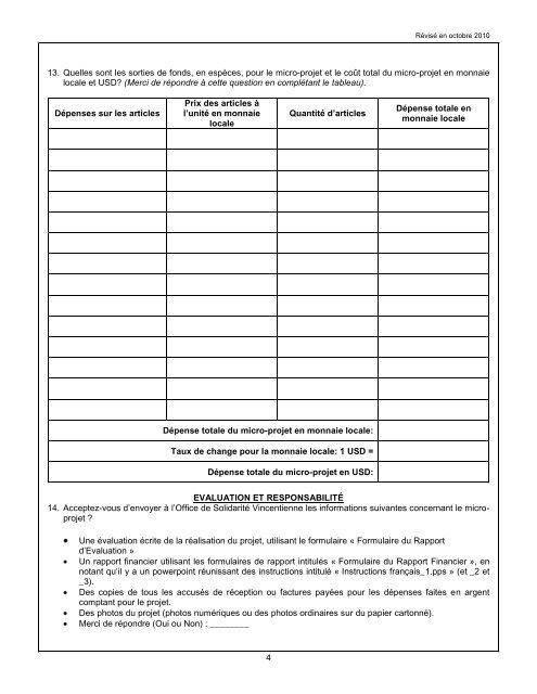 formulaire de demande de subvention pour un micro ... - CMGlobal