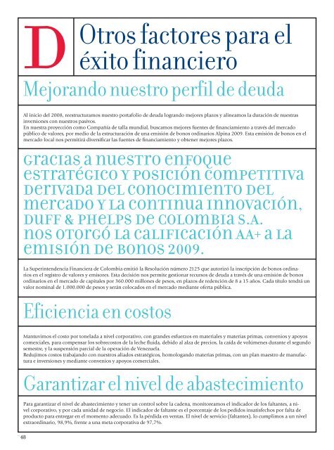 Informe de Sostenibilidad 2008 - Alpina