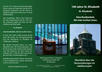 100 Jahre St. Elisabeth - Katholische Pfarrgemeinde St. Elisabeth ...