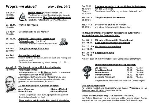 Nov. / Dez. 2012 - Katholische Pfarrgemeinde St. Elisabeth Essen ...