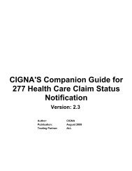 CIGNA'S Companion Guide for 277 Health Care ... - Post-n-Track