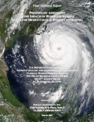 Preliminary Assessment of the Impacts of Hurricane Katrina on Gulf