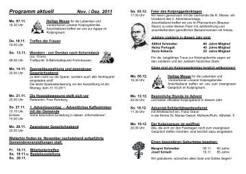 Programm aktuell Nov. / Dez. 2011 - Katholische Pfarrgemeinde St ...