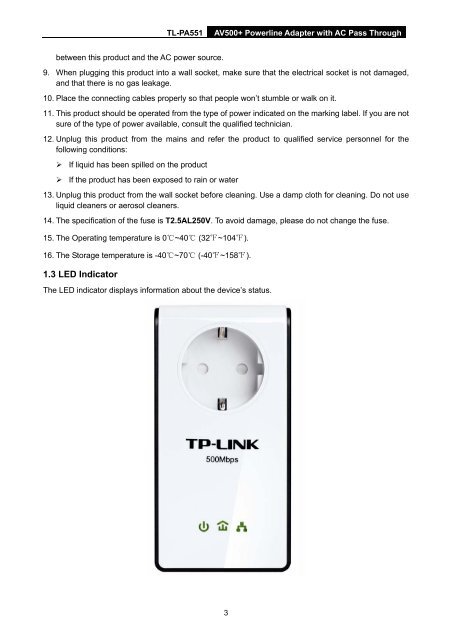 TL-PA551 AV500+ Powerline Adapter with AC Pass Through - TP-Link
