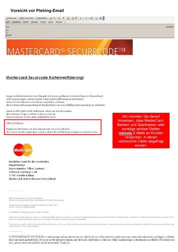 Phishing-E-Mails - Lufthansa Miles & More Credit Card