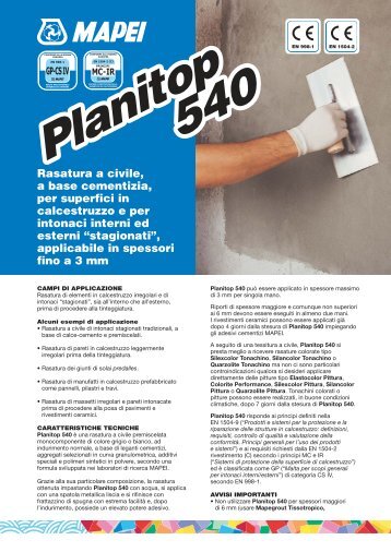PLANITOP 540 - Crocispa.it