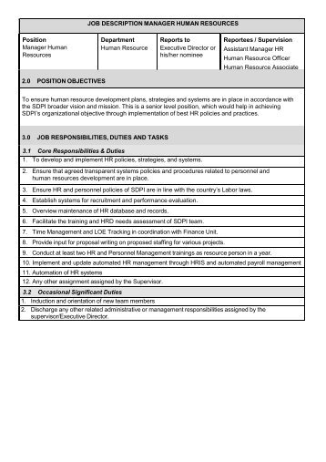 human resource associate job description