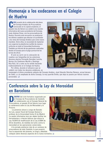 Homenaje a los exdecanos en el Colegio de Huelva - Consejo ...