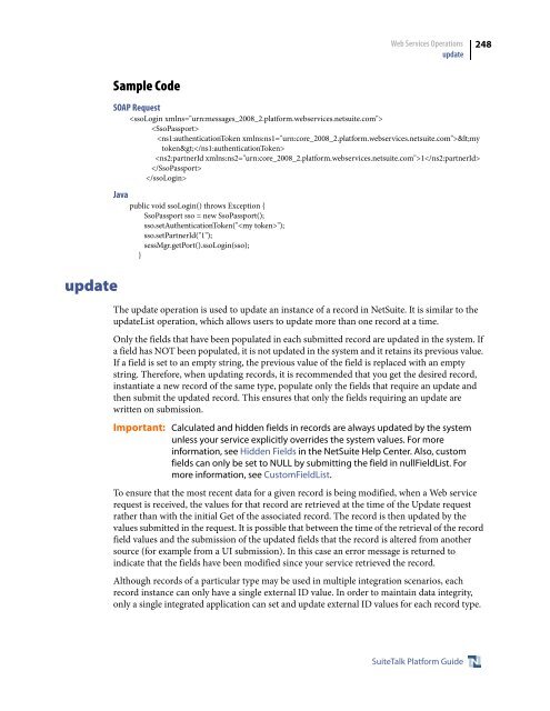 SuiteTalk (Web Services) Platform Guide - NetSuite