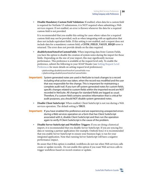 SuiteTalk (Web Services) Platform Guide - NetSuite