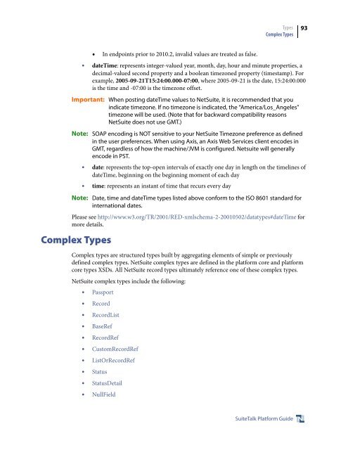SuiteTalk (Web Services) Platform Guide - NetSuite