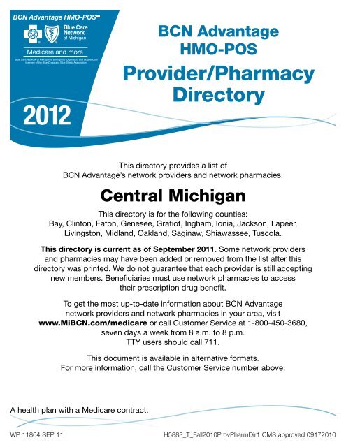 BCN Advantage HMO-POS Provider/Pharmacy Directory - Central ...