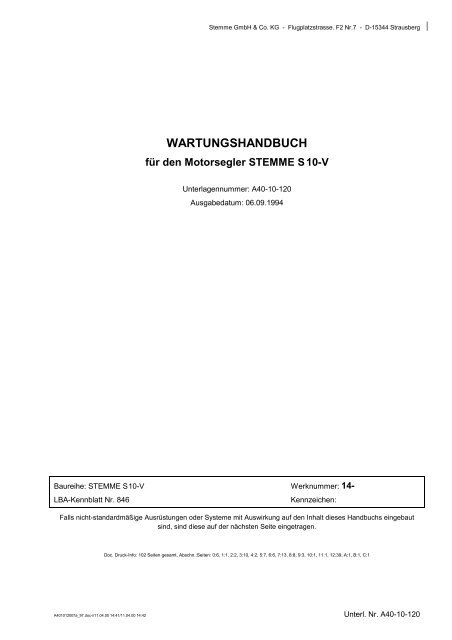 WARTUNGSHANDBUCH - Stemme AG