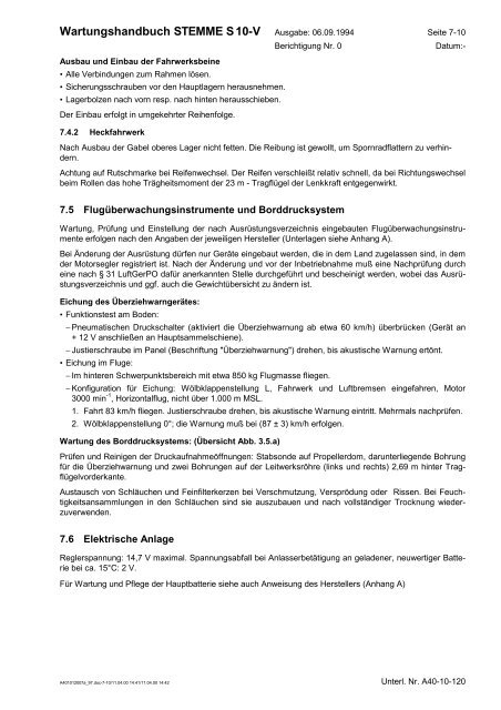 WARTUNGSHANDBUCH - Stemme AG