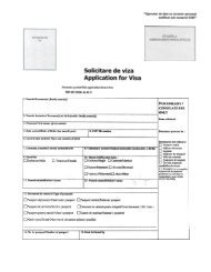 Solicitare de viza Application for Visa - Travel Document
