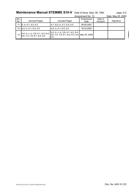 Maintenance Manual STEMME S10-V Date of Issue ... - Stemme AG