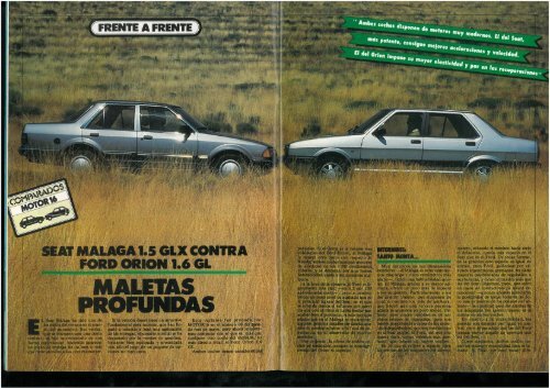 NÂº 98_(07/09/1985) Seat MÃ¡laga 1.5 GLX contra Ford Orion 1.6 GL