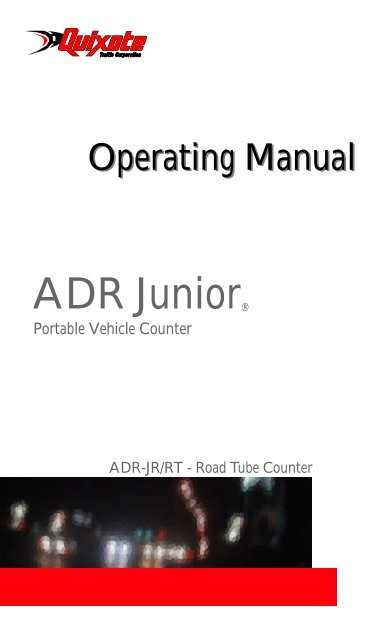 ADR JR Operating Manual.pdf - Peek Traffic